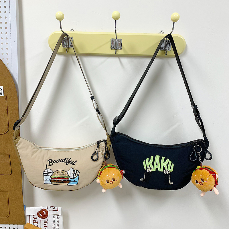 New diagonal fashion women s cartoon printed shoulder fashion Oxford fabric lightweight bicycle bag designer fashion shoulder bag crossbody bag