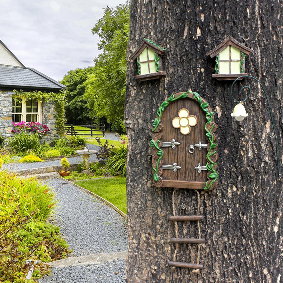 1 Set Mini Fairy Tale Door DecorationsOutdoor Decorative Pendants OutdoorDecorative Garden Statue Stake For Patio Decoration 250523