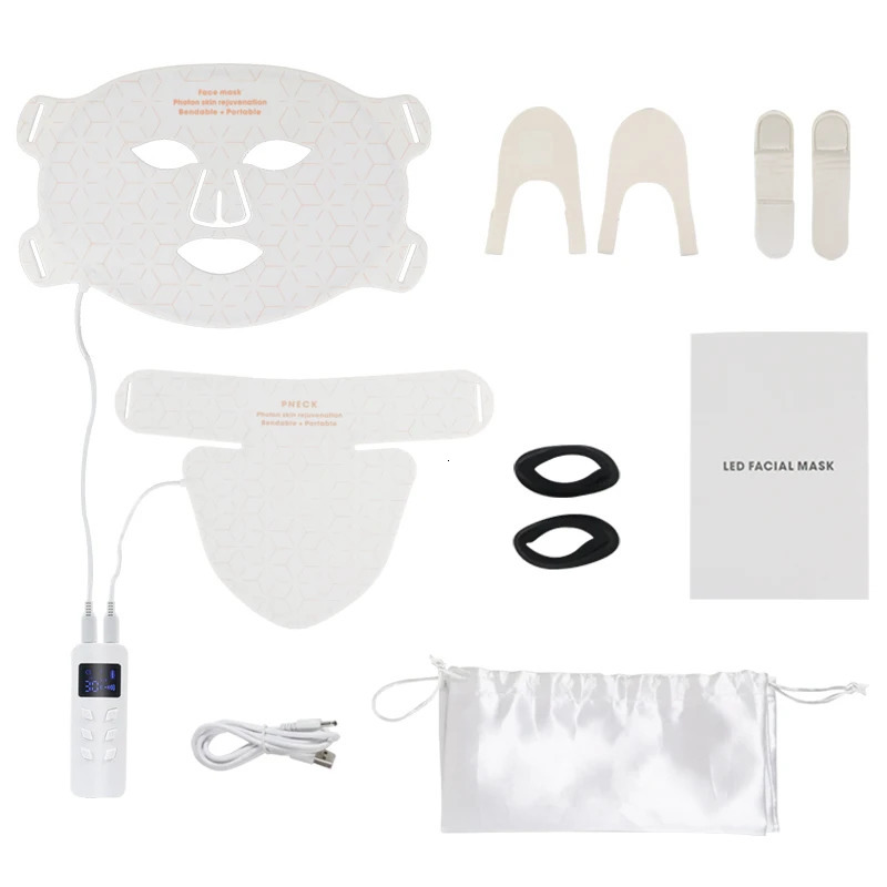 4 Colors LED Light Face Neck Mask Facial Skin Care Device 630nm 850nm Infrared Red Light Mask Skin Rejuvenation 250522