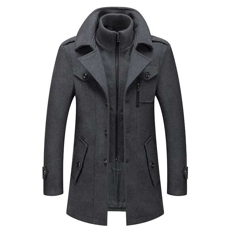 Coats Designer Women Fashion Middle Long Jacket Male Double Collar Zipper Coat Windbreak Woolen Overcoat Autumn Winter Wool Trench Coats Designer