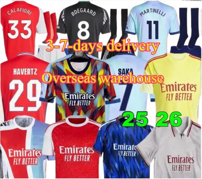 25 26 SAKA ARsen soccer jerseys SMITH ROWE G.JESUS SALIBA Fans ODEGAARD MARTINELLI 2025 2026 NKETIAH football kits shirt Kids boys Away