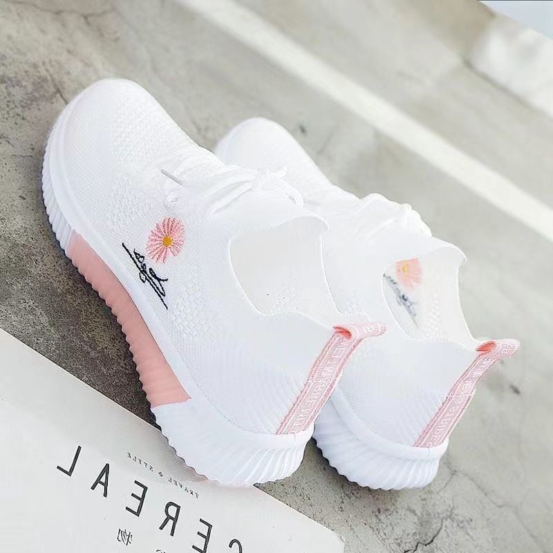 New Flying Weaver Girl Versatile Student Summer Tennis Women's Breathable Sports Casual White Shoes