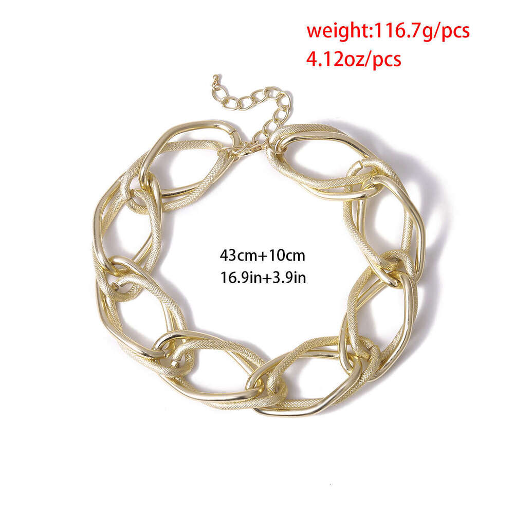 Adornment personality exaggerated hip hop smooth frosted women alloy thick chain necklace decoration