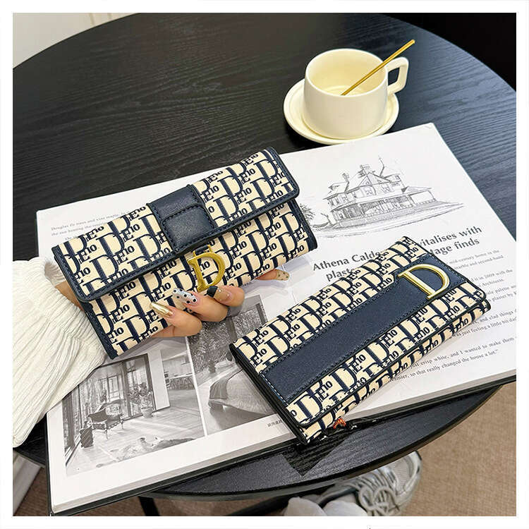 Wallet splicing, large three fold, multiple card slots, light luxury, trendy, fashionable, high-end, multifunctional leather wallet