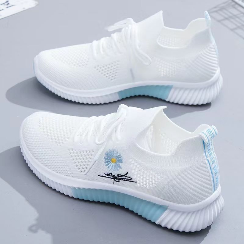 New Flying Weaver Girl Versatile Student Summer Tennis Women's Breathable Sports Casual White Shoes