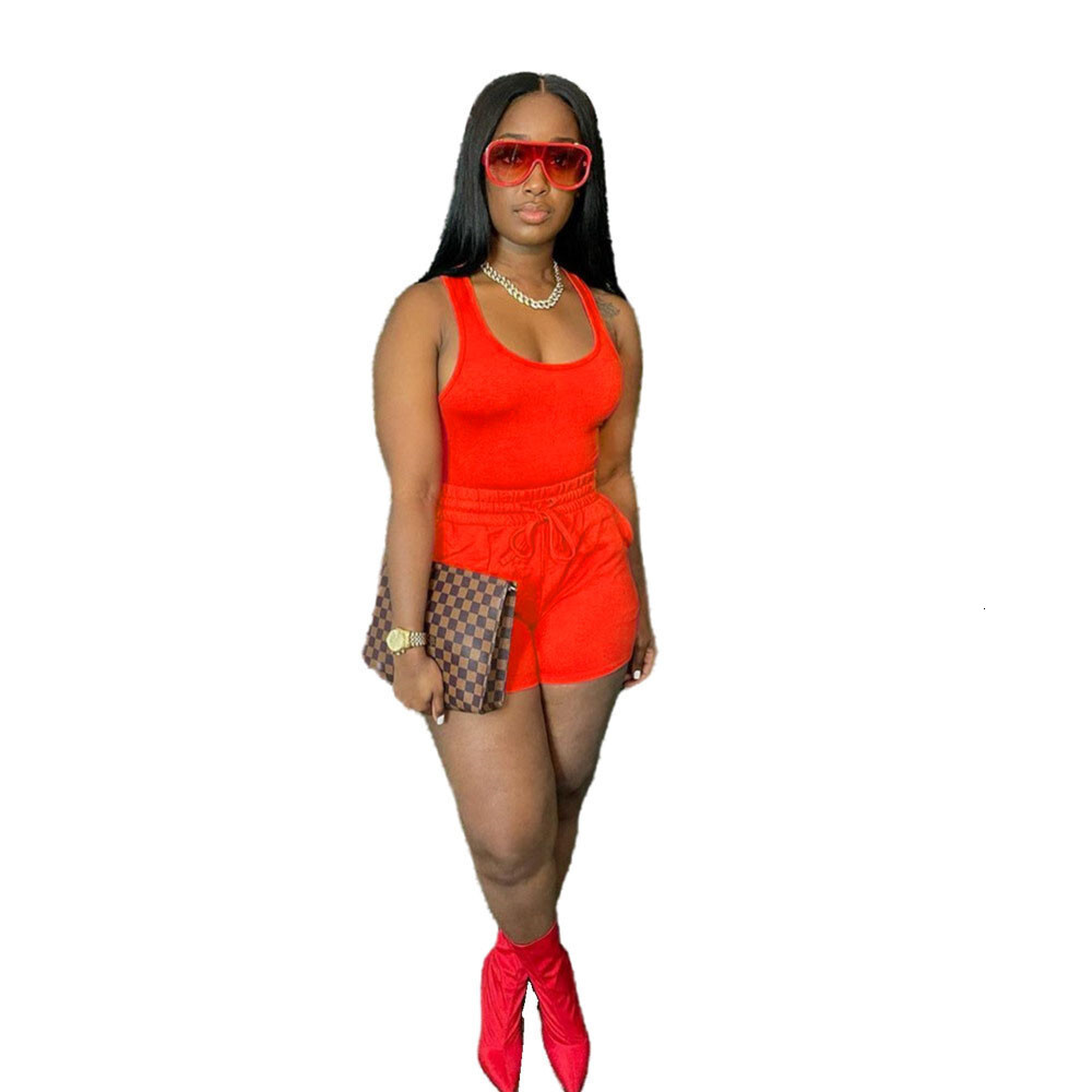 Women Tracksuits 2 Piece Set Casual Sweatsuit Sexy Sleeveless Vest And Loose Shorts Outfits Ladies Fashion Jogging Clothing