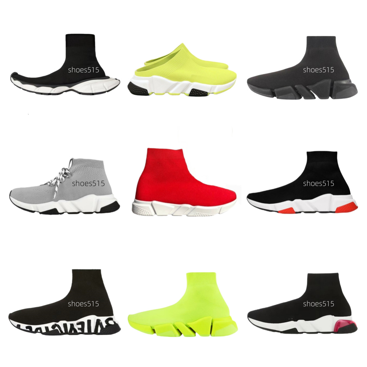 Mens Shoes Designer Sneakers Women Sock Shoes For Men Speed 2.0 Lace Up White Black Logo Shoe Graffiti Trainers Womens Boots Woman High Top Sneaker
