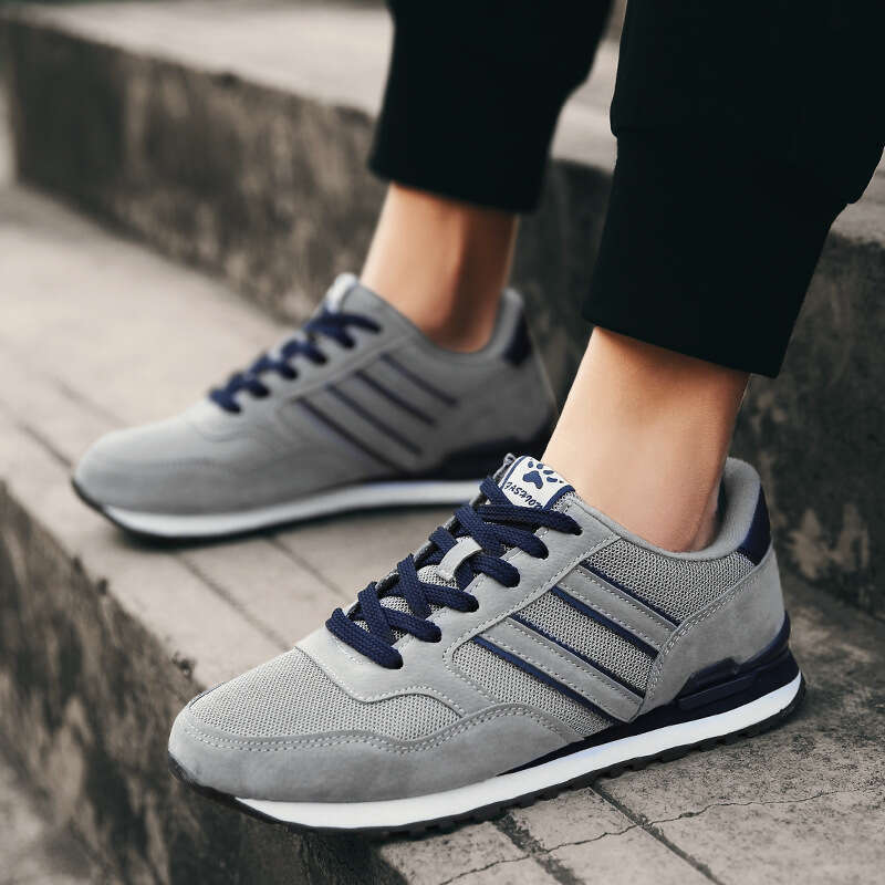 Designer men's leather surface autumn sports shoes Forrest Gump running shoes sports shoes men's mesh breathable casual running shoes