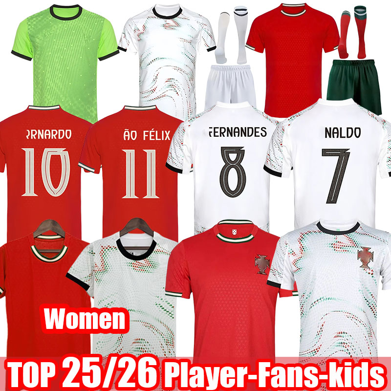 2025 2026 Portugal soccer Jerseys Portuguesa RoNalDo Jerseys JOAO FELIX BERNARDO B. FERNANDES PEPE 24 25 26 Portugal football shirt Team Men Kids kit