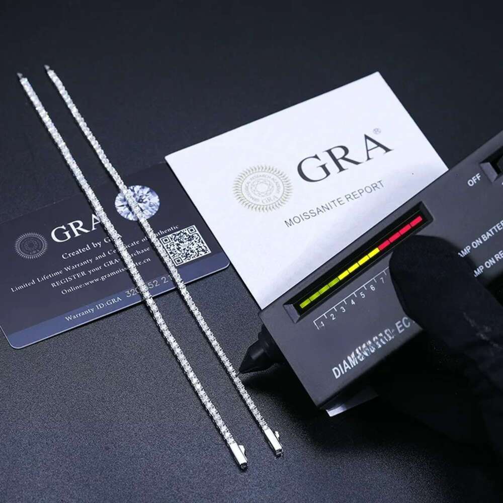 3mm 4mm 5mm Sterling Sier Pass Diamond Test VVS Moissanite Chain Tennis Bracelet for Women Girls