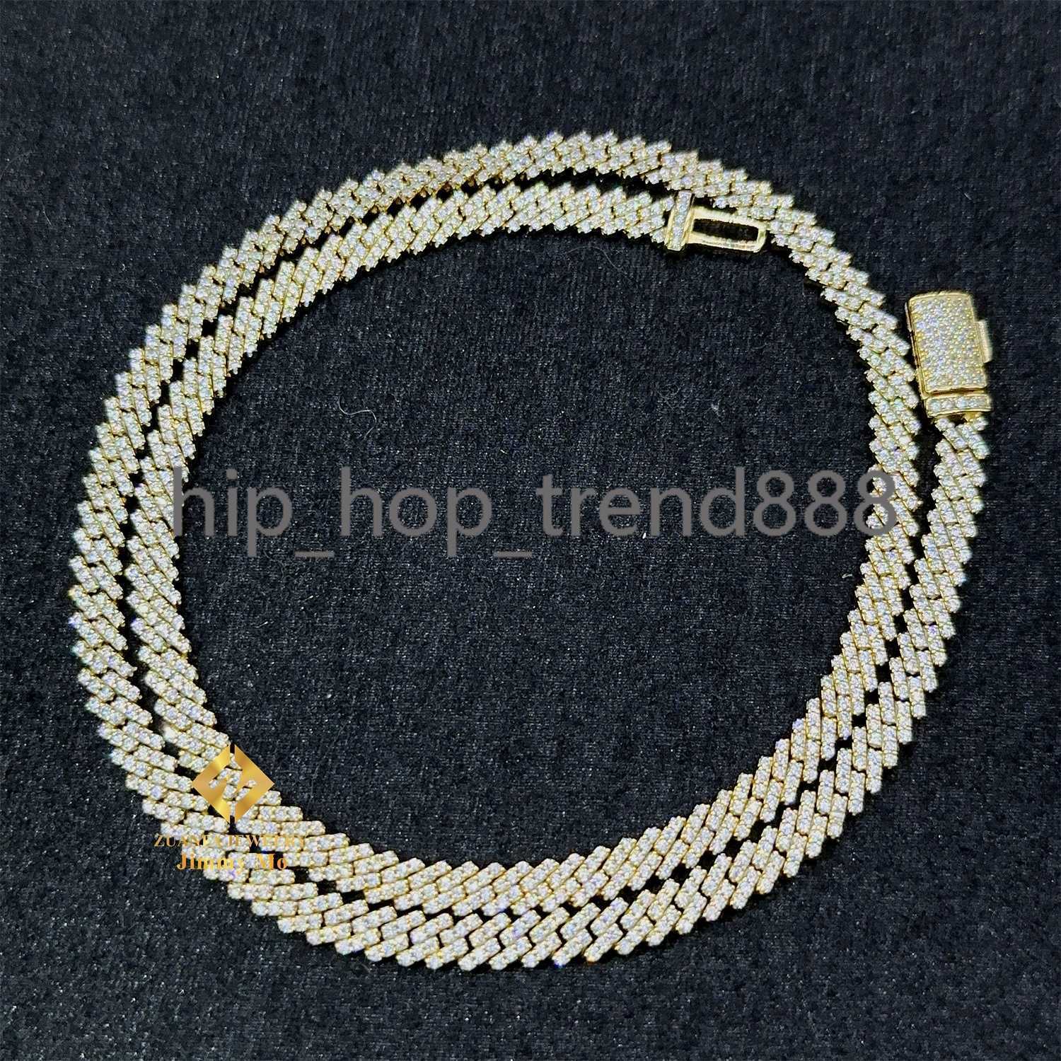 925 Silver Necklace Men's Cuban Chain Jewelry Moissanite Gra Certificate Passed Diamond Tester