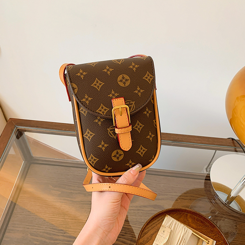 Exquisite mobile phone bag women's new senior sense printed shoulder bag with small square tide cross-body bag