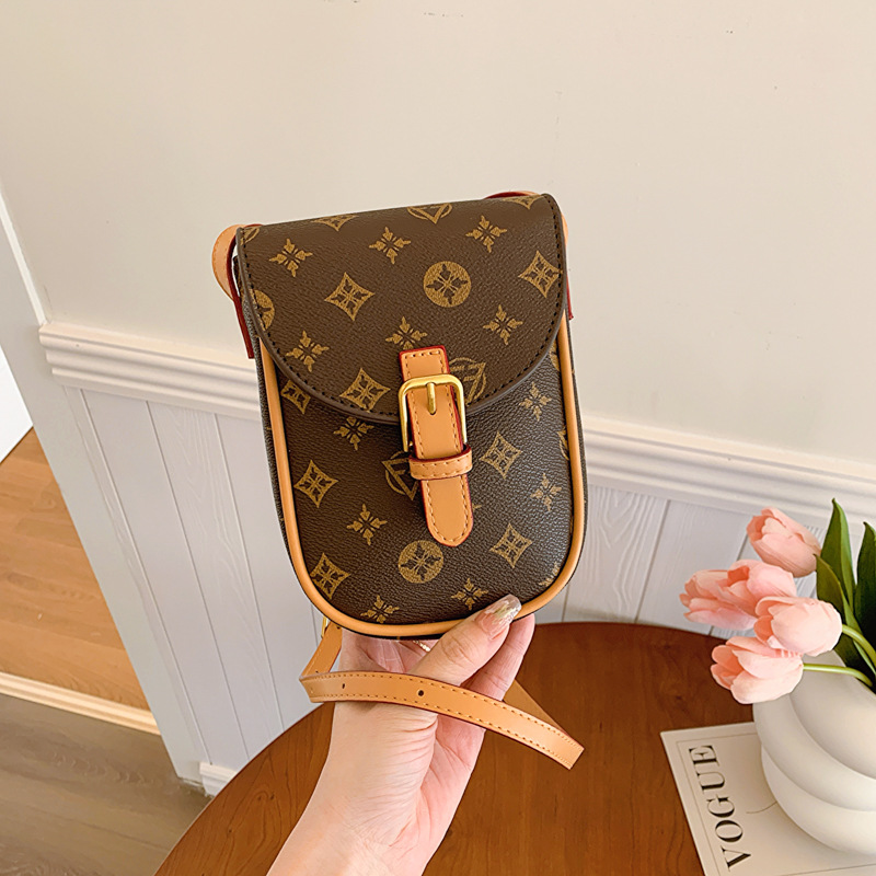 Exquisite mobile phone bag women's new senior sense printed shoulder bag with small square tide cross-body bag
