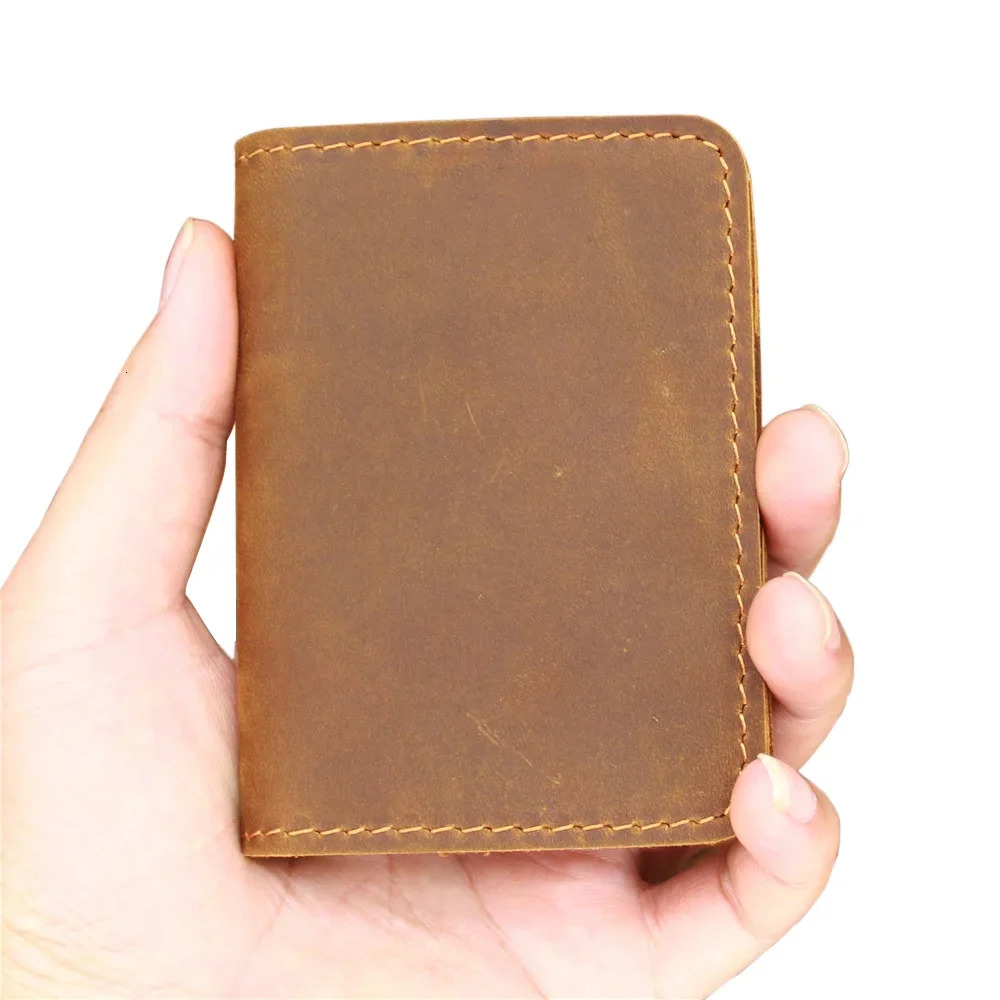 Handmade Leather Card Holder for Credit Card and Driver License Desinger Bifold Card Wallets License 7.5x10.5cm 250521