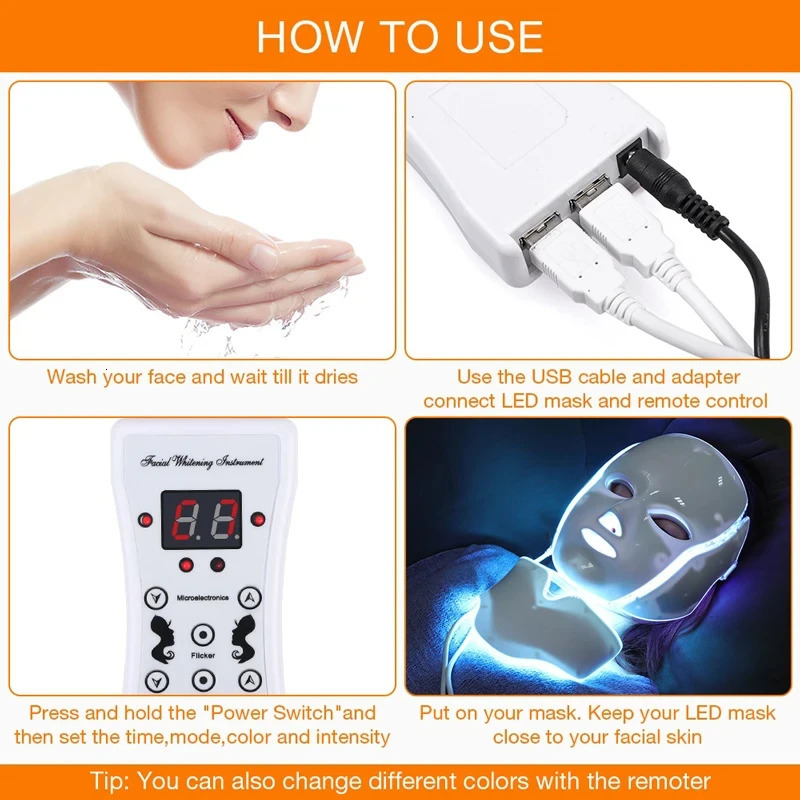 Remote Control of LED Mask Face Beauty Machine Accessory Remote Control For 7Colors Light Pon LED Facial Mask Accessories 250522