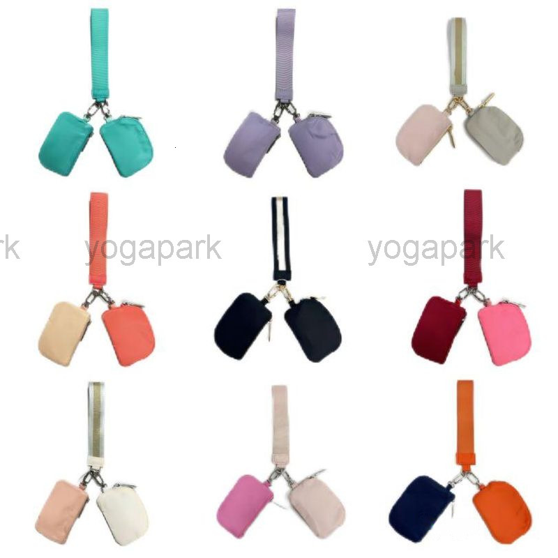 5A Yoga wristlet clutch keychain yoga gym around wrist guard wallet portable coin pink pocket bag mini Designer purse with detachable zipper wrap