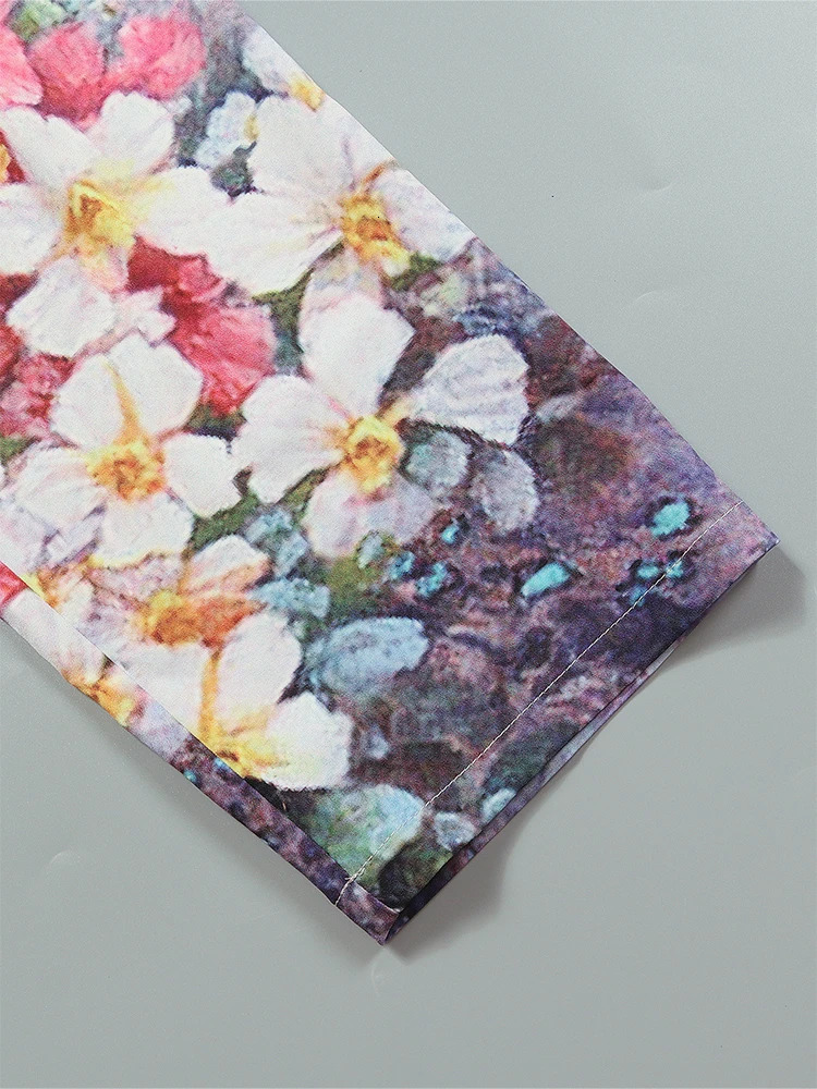 Plus Size Womens 2025 Spring Casual Suit Set Big Floral Print Long Choice in 250513Z