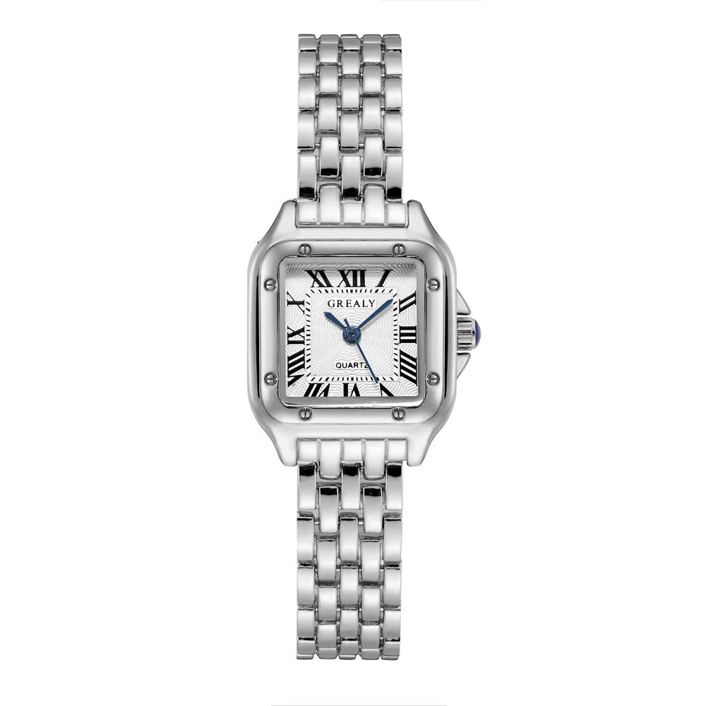 Womens Fashion Square Watches Gold Alloy Strap Ladies Quartz Wristwatches Qualities Female Roman Scale Clock 250521