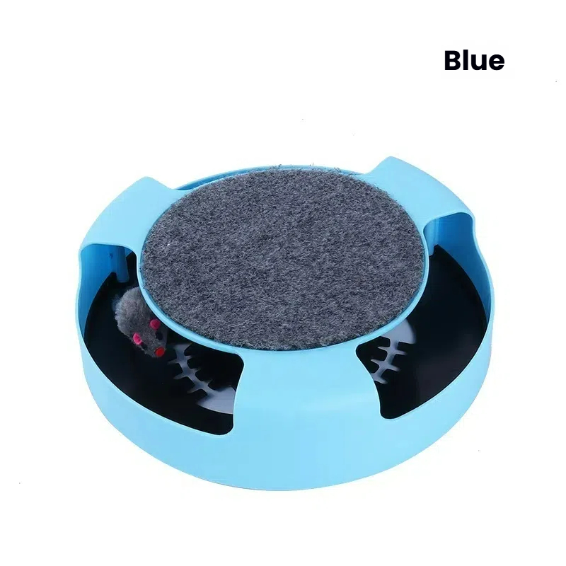 Interactive Rotating Cat Toy with Mouse for Claw Sharpening