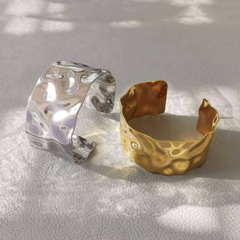 3 gold thick cuff bracelets for women, irregular minimalist manifesto set, wide opening bracelet cuffs, upper arm punk jewelry