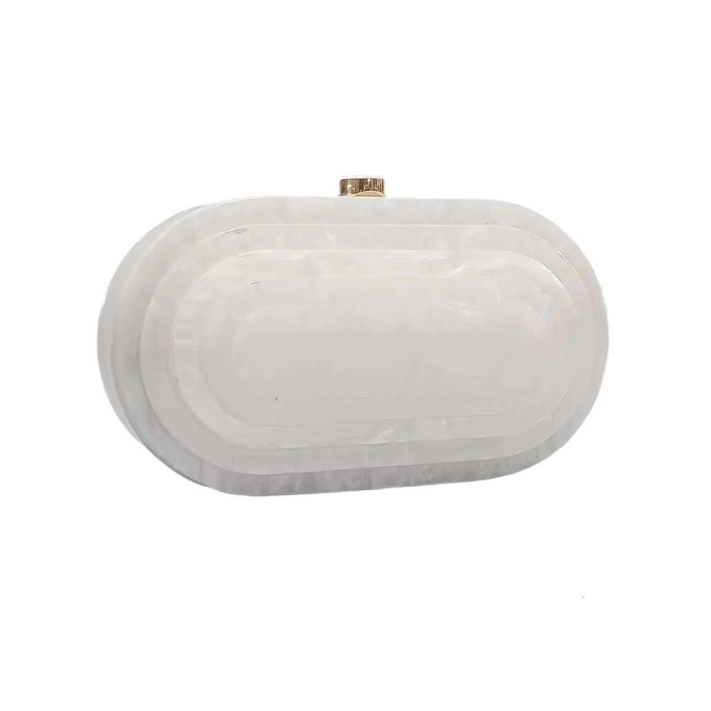 Fashion Acrylic Egg Shape Clutch Bag Women Designer Evening Party Cute Box Purse New Pearl Green Handbag