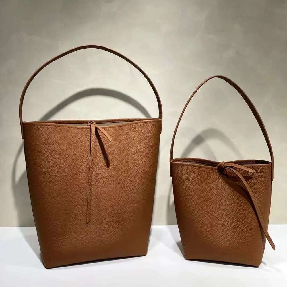 Brand Design Fashion Large Capacity Genuine Leather Bucket Bags High Quality Lychee Pattern Cowhide Handbags For Women