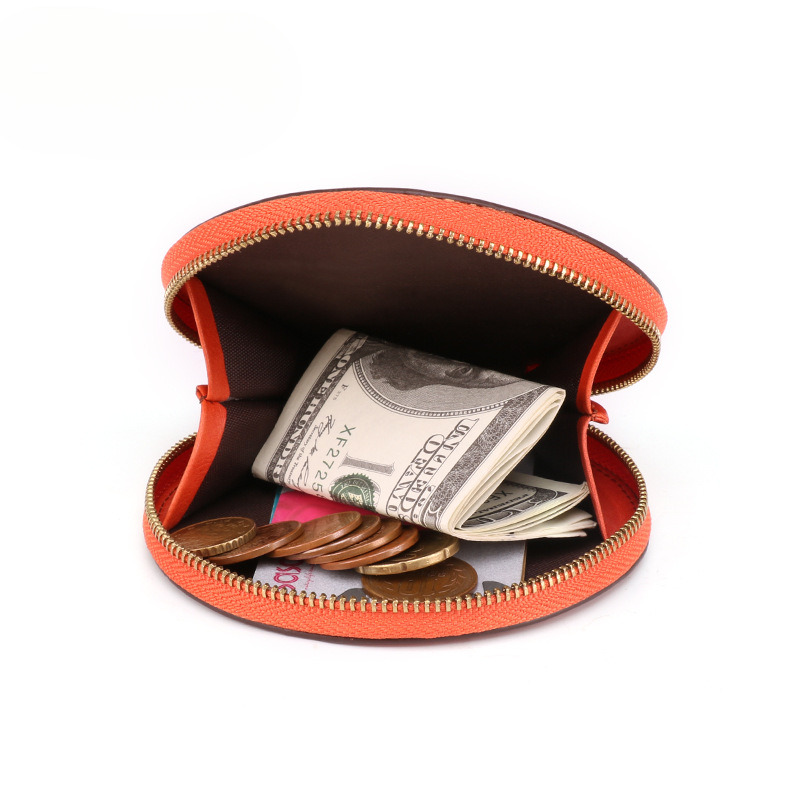 fashion Fashionable leather top layer cowhide coin wallet multi color cute zipper fashion key mini wallet designer fashionable men s key bag
