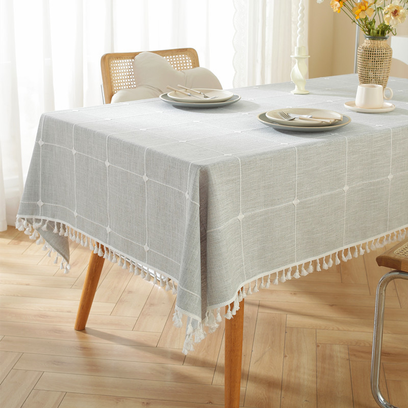 A664 American country retro tablecloth cotton linen style jacquard fabric flower and bird table cloth thickened coffee table cloth TV cabinet cover