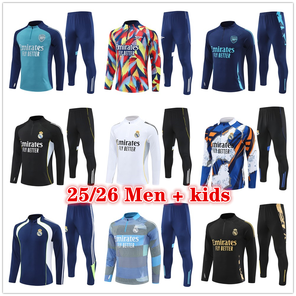 2025 2026 Madrids Arsen soccer tracksuit Men and kids kits 24 25 26 football tracksuit jersey training suit Survetement Foot chandal futbol tuta