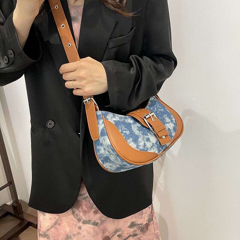 free shipping shoulder women's niche spring summerstyle armpit fashionable contrasting color versatile commuting crossbody bag