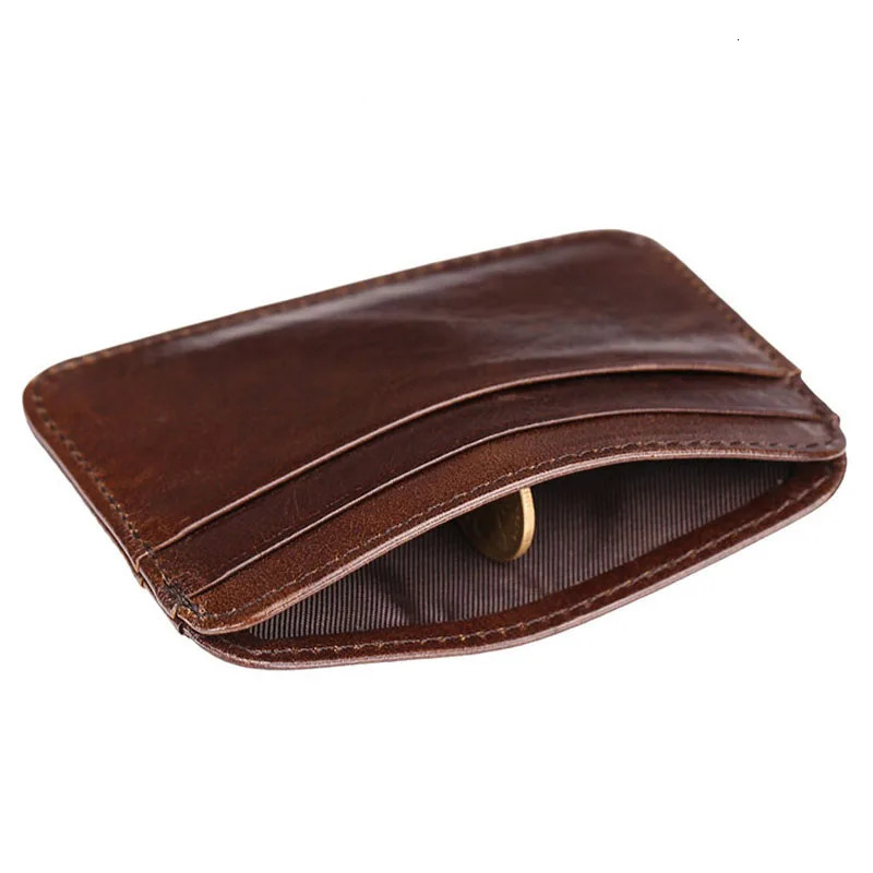 Arrival Thin Vintage Mens Genuine Leather Small Wallet Slim Credit Card Holder Money Bag ID Card Case Mini Purse For Male 250521