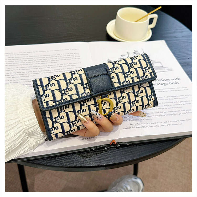 Wallet splicing, large three fold, multiple card slots, light luxury, trendy, fashionable, high-end, multifunctional leather wallet