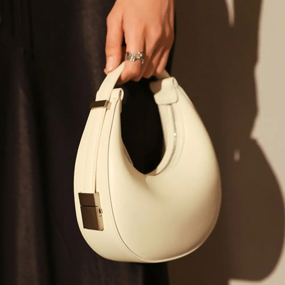Creativity Minimalist Style Half-moon Bag Purse Fashion High-end Armpit Handbag PU Leather Womens Shoulder Bags 250521