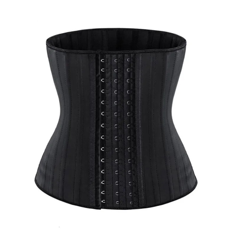 25 Steel Bones Latex Waist Trainer Hook And Eye Corset Fajas Belt Cincher Underbust Korset 250519