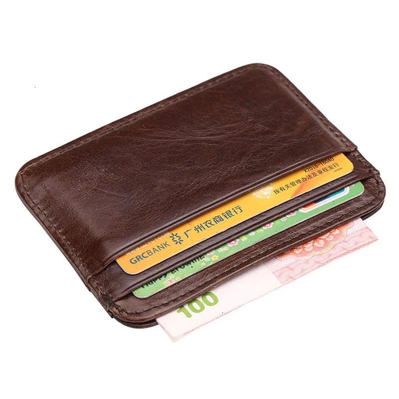 Arrival Thin Vintage Mens Genuine Leather Small Wallet Slim Credit Card Holder Money Bag ID Card Case Mini Purse For Male 250521