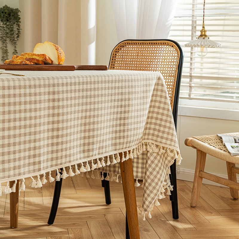 A665 Japanese and Korean plaid tablecloth thickened coffee table cover cloth cross-border fresh checkered tablecloth simple home rectangular tableclot