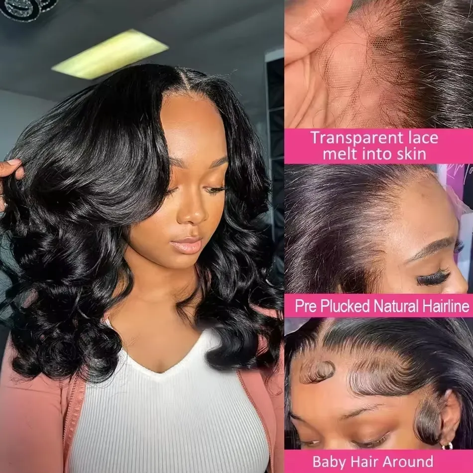 Really Bob Highlight Wigs Luxurious Naturally Colored 100% Human Short Body Wave Hair Closure Wig Ready To Wear For Black Women