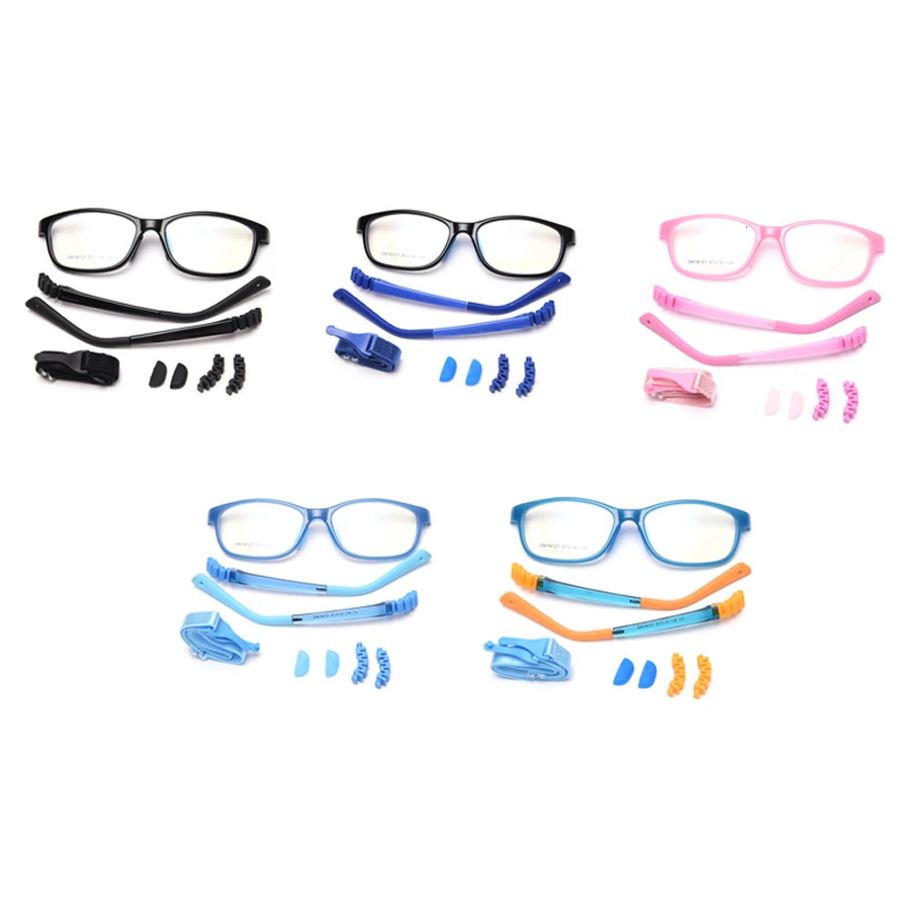 Kachawoo children square eyeglasses optical TR90 kids glasses frames flexible boys girls Protective silicone blue pink black 250521