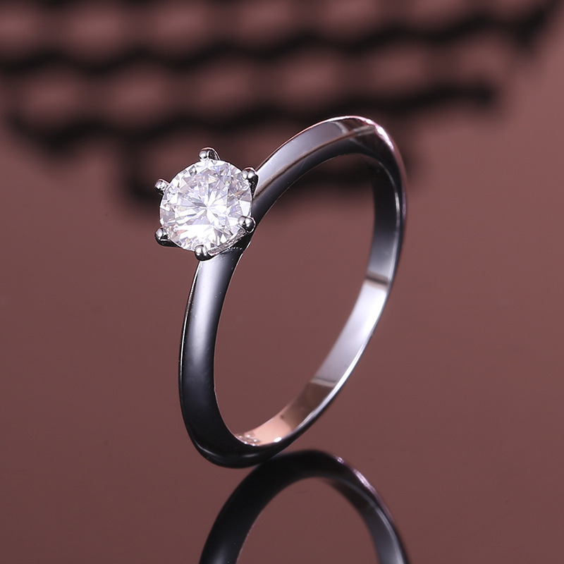 925 Sterling Silver Solitaire Moissanite Jewelry Set with Ring and Earrings for Women, Elegant Minimalist Design
