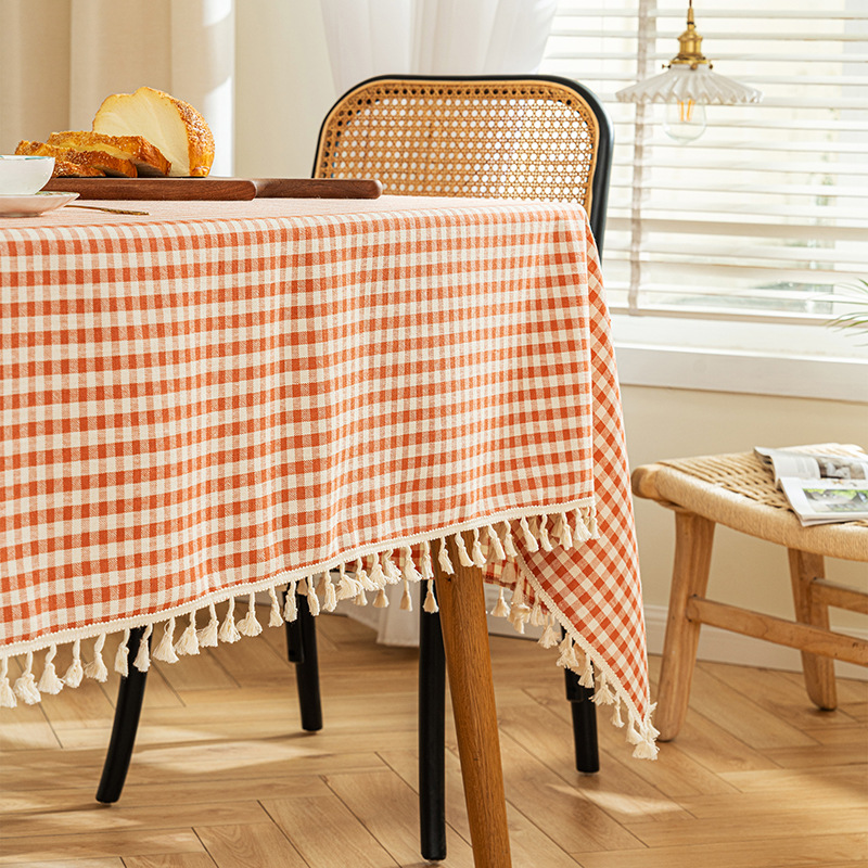 A665 Japanese and Korean plaid tablecloth thickened coffee table cover cloth cross-border fresh checkered tablecloth simple home rectangular tableclot