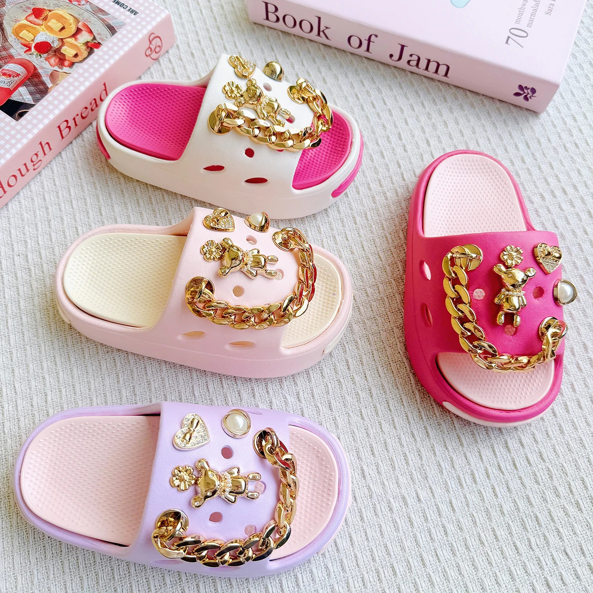 Cartoon Golden Bear Versatile Girls Eva Slippers Fashionable Double Soft-Soled Non-Slip Sandals 831 250522
