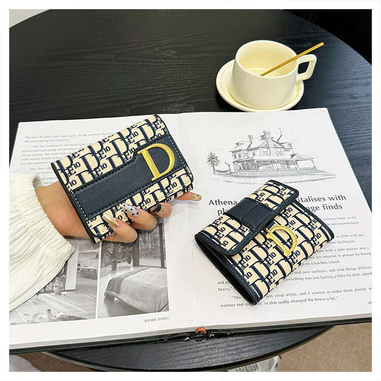 Wallet splicing, large three fold, multiple card slots, light luxury, trendy, fashionable, high-end, multifunctional leather wallet