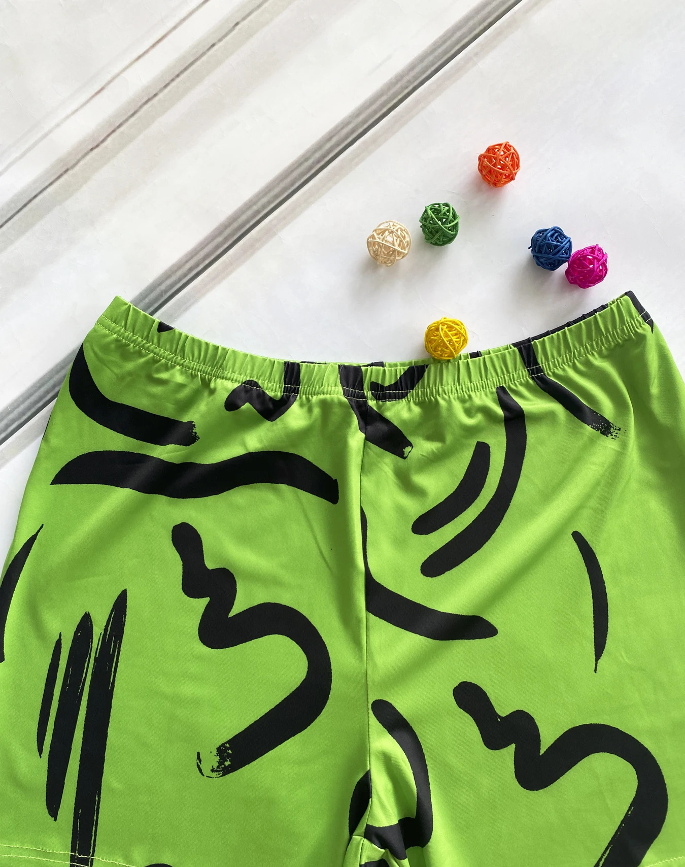 Plus Size Casual Outfits Set Womens Abstract Print Cross Halter Neck Top Shorts Two Piece 250513Z