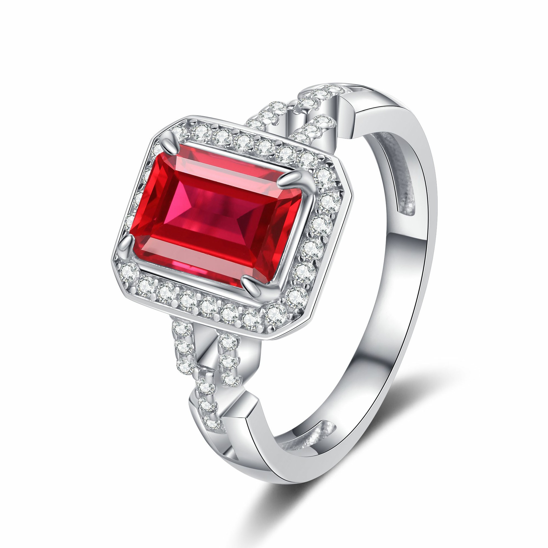 Exquisite Fashion Accessory Trio Featuring Rich Scarlet Synthetic Rubies Embedded into Durable Stainless Steel Base Ideal Giftset for Modern Female Co