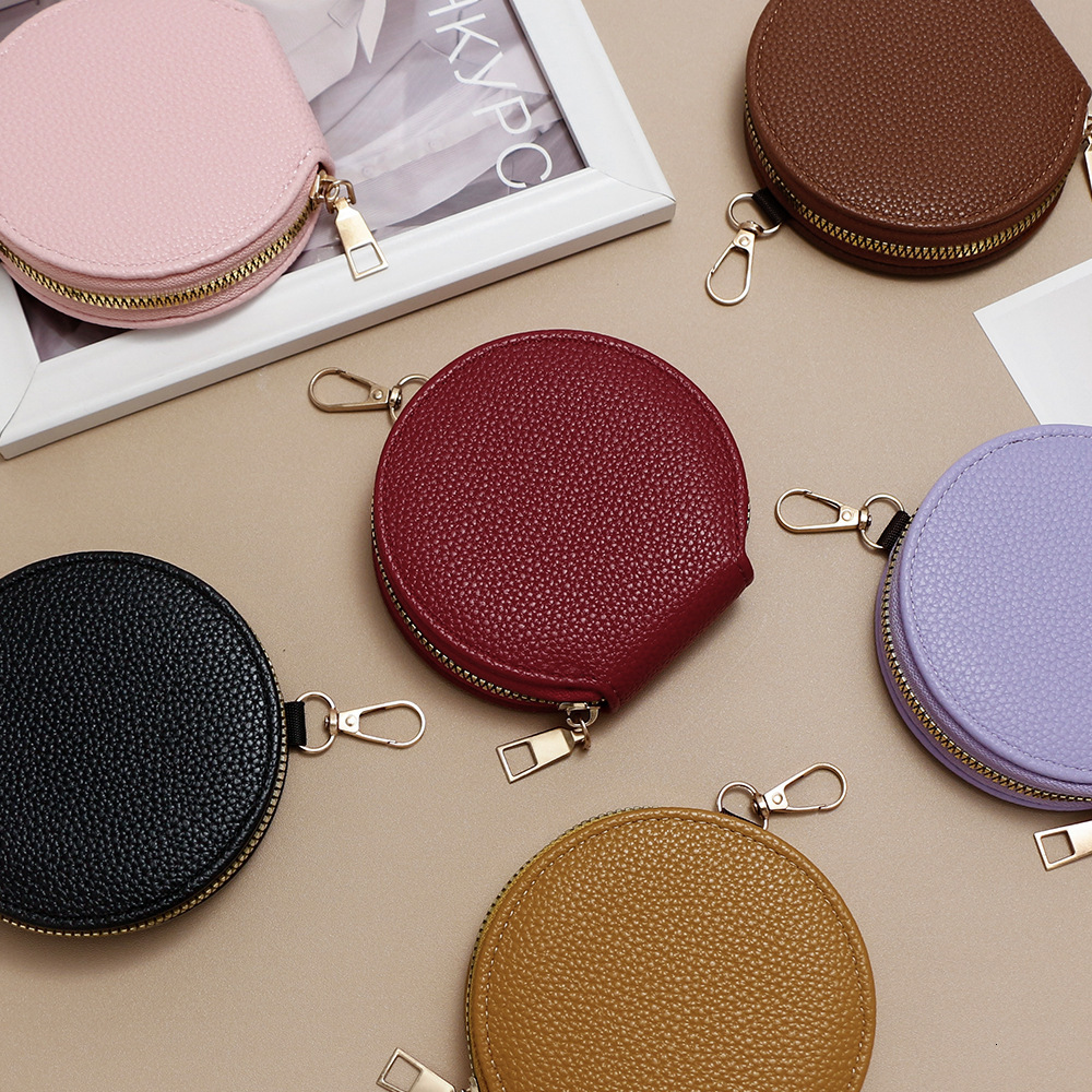 fashion Fashionable Japanese and Korean candy color style mini circular zipper small fashion coin wallet card key bag designer men s key bag