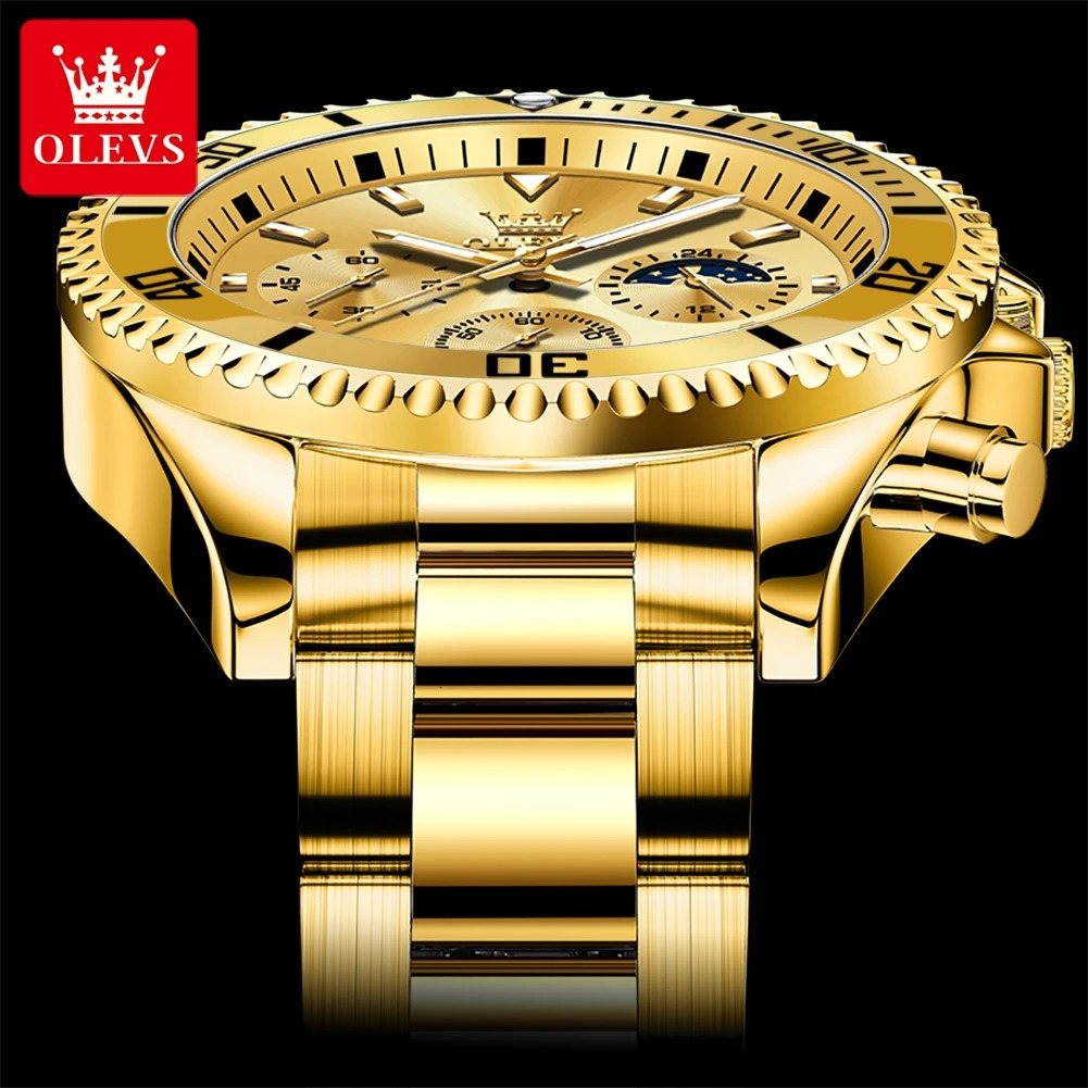 OLEVS Watches For Men Classic with Date Dress Big Face Waterproof Luminous Mens Wrist Watch Stainless Steel Men Watch 250603