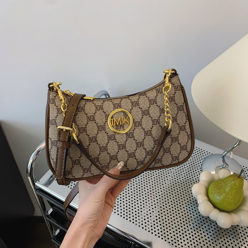 Fashion small bag women's new armpit bag printed chain bag with one-shoulder diagonal across women's bag 2025