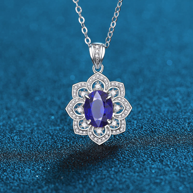 Vintage-inspired Ruby, Blue, and Green Simulated Gemstone Necklace with S925 Silver Pendant, Stylish and Elegant Design, Perfect Gift for Best Friends