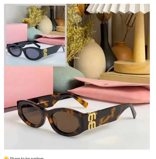 Classic muis Sunglasses Women's Designer Cat-eye 2025 Glasses Sunshade Sunglasses Men's Cycling Sunglasses Tortoiseshell full-frame goggles