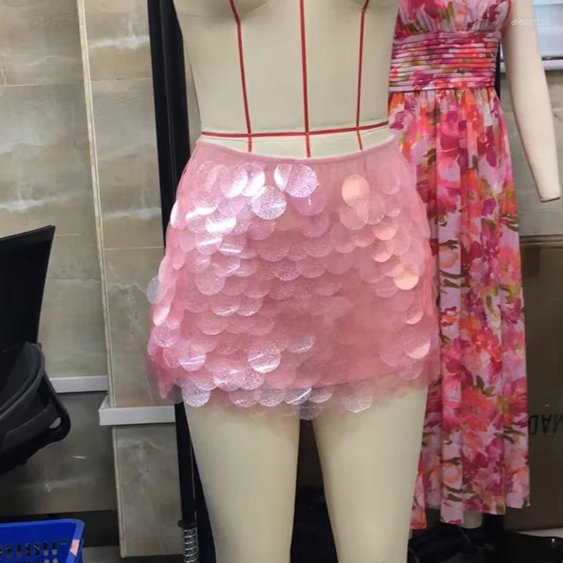 Skirts Sexy Sparkle Low Rise Bodycon Girl Party Rave Sequins Mini Women Y2K Coquette Short Skirt Fashion Clubwear